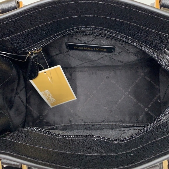 Michael Kors Hamilton Small Satchel Shoulder Crossbody Bag Black color NWT - Picture 11 of 15